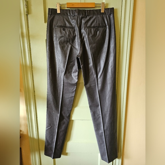 Virgin wool grey silver tailored dress pant trousers - Picture 6 of 11